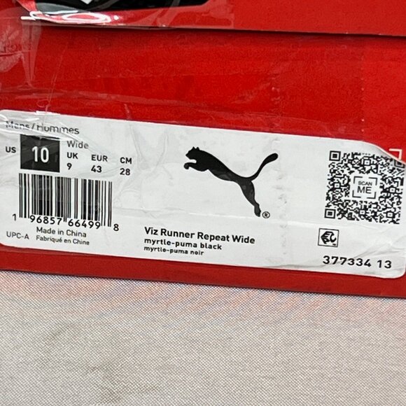 PUMA mens 10, Viz Runner Repeat Wide Myrtle-puma Black - Picture 2 of 6